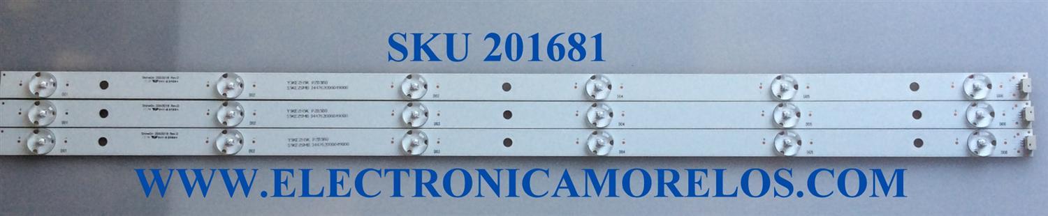 KIT DE LED´S PARA TV (3 PIEZAS) / LG 2D03018 / 2D03018 REV.D / Y5KEZH5K / S5KEZSMB / 344762000049000 / PANEL BOEI280WX1 / MODELOS 28LJ400B-PU.CUSBLP / 28LJ400B-PU